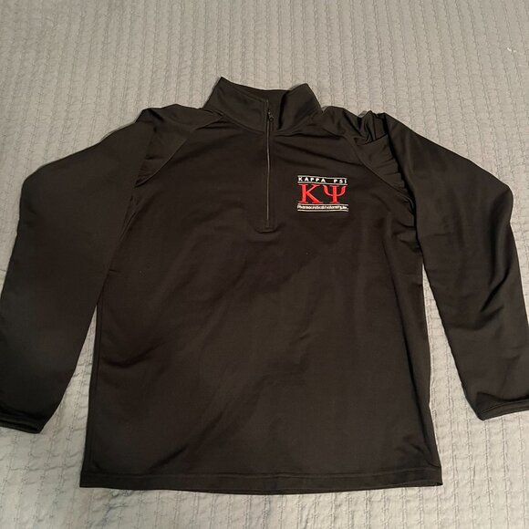 Sport Tek Size Small Black Lightweight Kappa Psi Half Zip Jacket - Picture 2 of 6